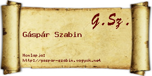 Gáspár Szabin névjegykártya